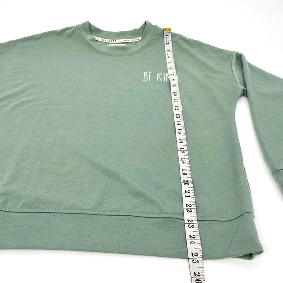 NEW Rae Dunn "BE KIND" terrycloth eucalyptus Classic Crewneck Sweatshirt small - Picture 13 of 16